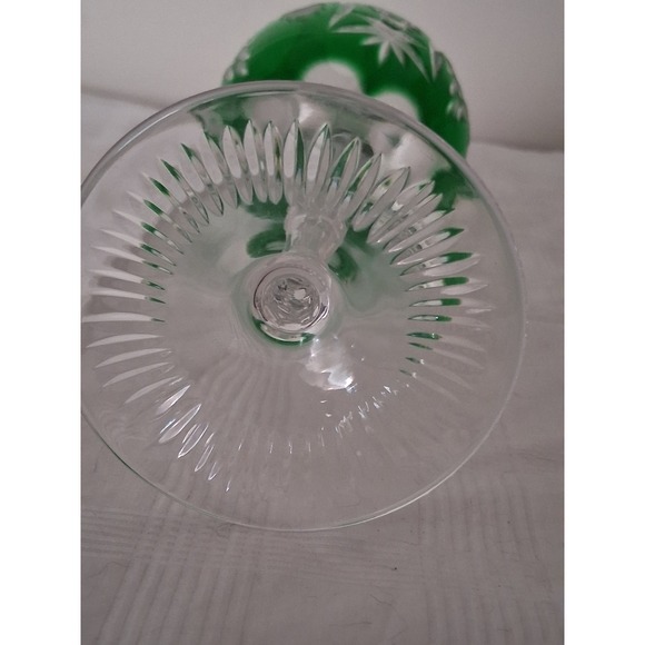 Vintage nachtmann traube Emerald Green Cut Clear Crystal Wine Hock Grape 8.25" - Picture 4 of 7